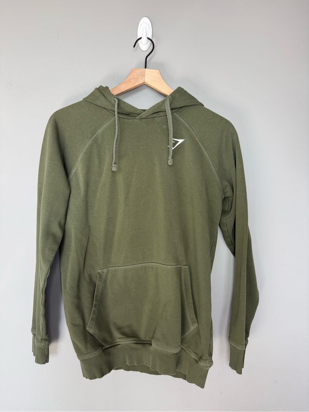Gymshark Men’s Olive Green Pullover Hoodie Size XS